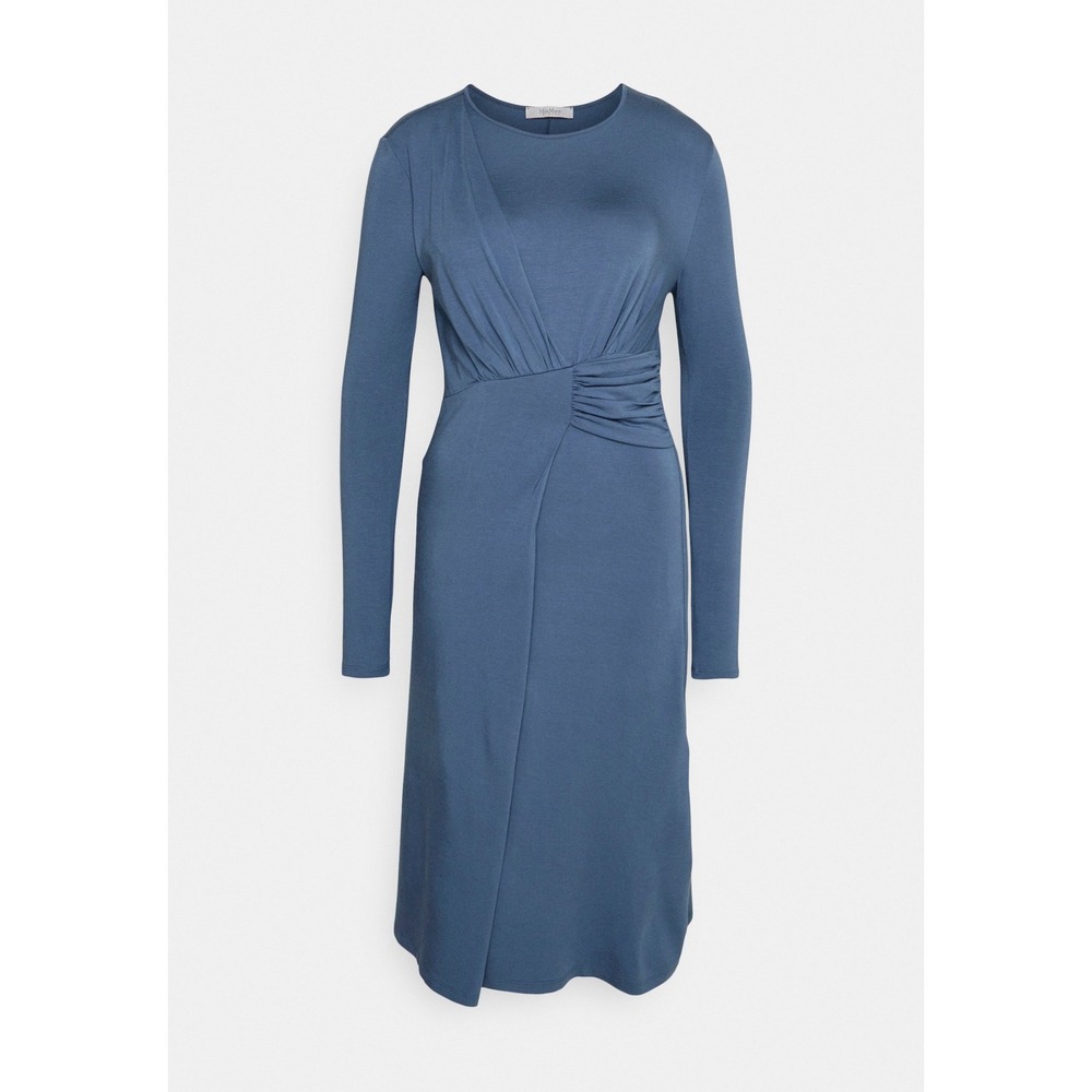 MaxMara Leisure NWT Women's Erica Jersey Dress‎ Blue Ruched Midi- Size Large